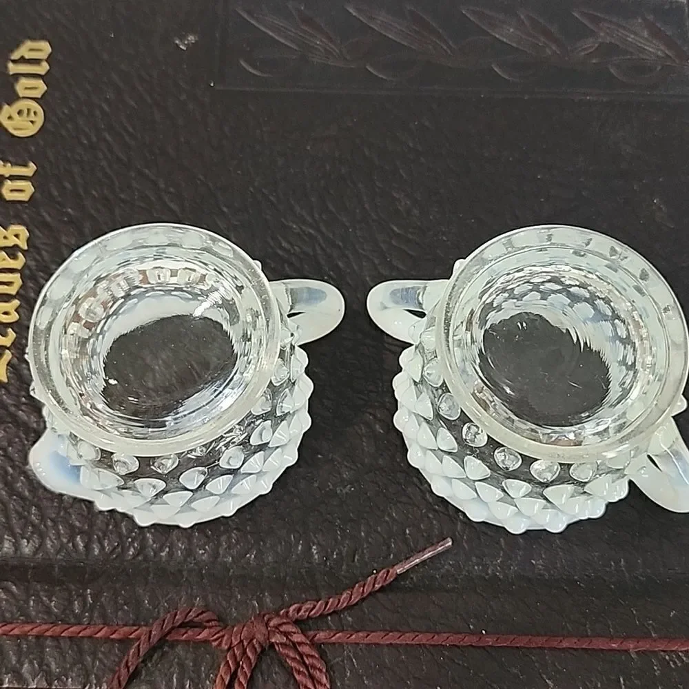 Fenton Hobnail Creamer and Sugar Vintage